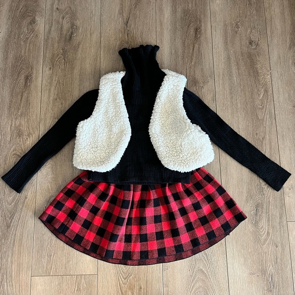 3 Piece Plaid Skirt Set Sz 5/6 - Picture 3 of 4